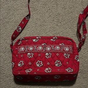 Vera Bradley Red Quilted Floral Crossbody Bag